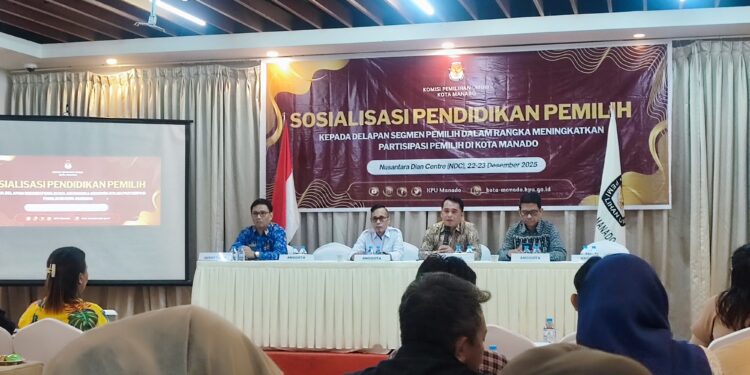 Kegiatan sosialisasi pendidikan pemilih yang dilaksanakan KPU Manado. (foto: Barta1)
