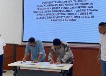 Konsorsium PGE-PLN IP Sepakati Tarif dengan PLN untuk PLTP Ulubelu Bottoming Unit, Perkuat Transisi Energi Nasional. (foto: Humas PGE)