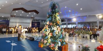 Foto: Perayaan Natal Oikumene Pemerintah Kabupaten Kepulauan Sangihe yang dilaksanakan di Papanuhung Santiago Tampunganglawo. (Dok. Dys Salamate)