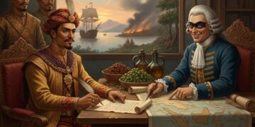 Tagulandang Era Kolonialisme. (Gambar: Ilustrasi AI)