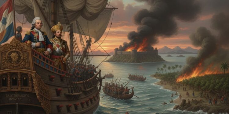 Perang Nusa Utara 1677. (Gambar: Ilustrasi AI)
