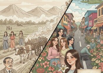 Negeri gadis berpipi merah. (Gambar: Ilustrasi AI)