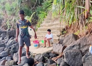 Foto: Warga kampung Matutuang mengandalkan mata air alternatif untuk kebutuhan rumah tangga. (Dok. Istimewa)