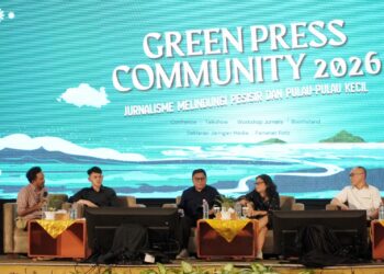 Foto: Melalui konferensi Green Press Community (GPC) 2026 di Hotel Sutan Raja, Minahasa Utara, Sulawesi Utara Sabtu (07/02/2026), Satya Bumi mengungkap data memilukan mengenai dampak lingkungan dan kesehatan yang menghantui warga setempat. (Dok. Istimewa)
