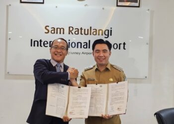 Foto: Pemerintah Kabupaten Kepulauan Sangihe kembali memperpanjang kerja sama promosi pariwisata dengan PT Angkasa Pura I Cabang Bandar Udara Internasional Sam Ratulangi. (Dok. Istimewa)