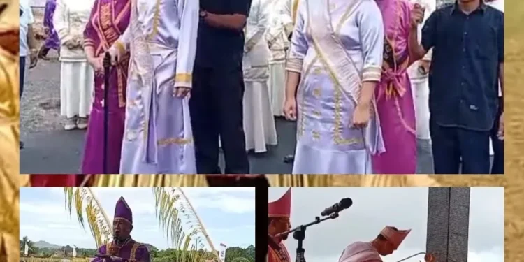 Bupati Talaud Welly Titah yang didampingi Wakil Bupati Anisa Gretsya Bambungan bersama Ibu Ketu TP – PKK Kabupaten Kepulauan Talaud Ny. Henny Titah – Hongwidjojo saat memasuki Lokasi acara.