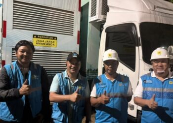 Teknisi PLN mengawal pelaksanaan Natal nasional dan Sulawesi Tengah. (foto: Humas PLN)