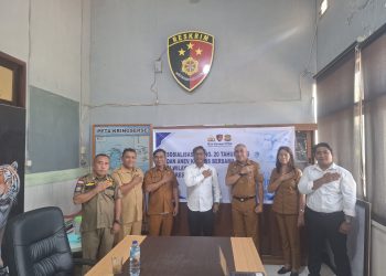 Foto bersama usai pelaksanaan sosialisasi dan koordinasi oleh Sat Reskrim Polres Kepualaun Talaud dan PPNS.