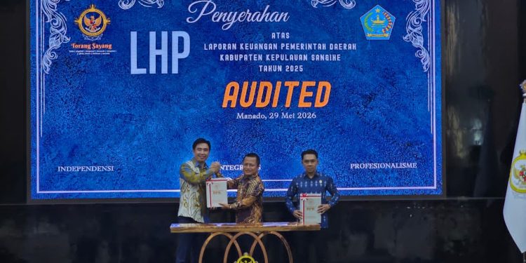 Foto: Pemerintah Kabupaten (Pemkab) Kepulauan Sangihe kembali meraih opini Wajar Tanpa Pengecualian (WTP) dari Badan Pemeriksa Keuangan (BPK) RI. (Dok. Istimewa)