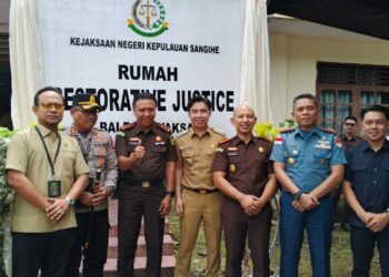 Foto: Peresmian Rumah Restorative Justice atau Baruga Keadilan Restoratif Kejaksaan Negeri Kepulauan Sangihe, Senin, (18/5/2026). (Dok. Rendy/Barta1)