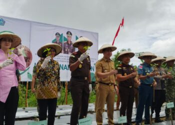 Foto: Kajati Sulawesi Utara Jacob Hendrik Pattipeilohy dalam kunjungannya ke Kepulauan Sangihe mengampanyekan gerakan menanan. (Dok. Rendy/Barta1)
