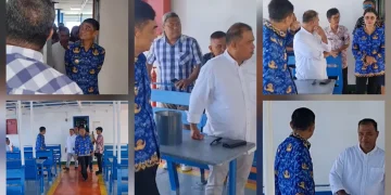 Bupati Kepulauan Talaud, Welly Titah, saat melakukan inspeksi langsung ke atas kapal.