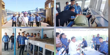 Bupati Kepulauan Talaud, Welly Titah, saat melakukan inspeksi langsung ke atas kapal.