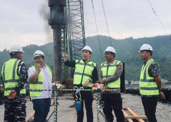 Foto: Groundbreaking proyek strategis rehabilitasi Pelabuhan Nusantara Tahuna. (Dok. Istimewa)