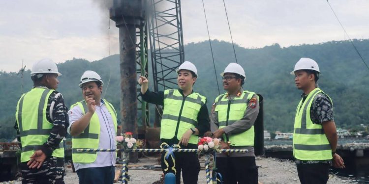 Foto: Groundbreaking proyek strategis rehabilitasi Pelabuhan Nusantara Tahuna. (Dok. Istimewa)