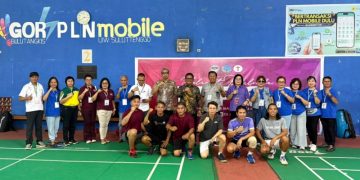 PLN ikut men-support event Hapsa P-KB GMIM 2026 di Manado khususnya untuk tangkai olahraga Bulu Tangkis. (foto: Humas PLN)
