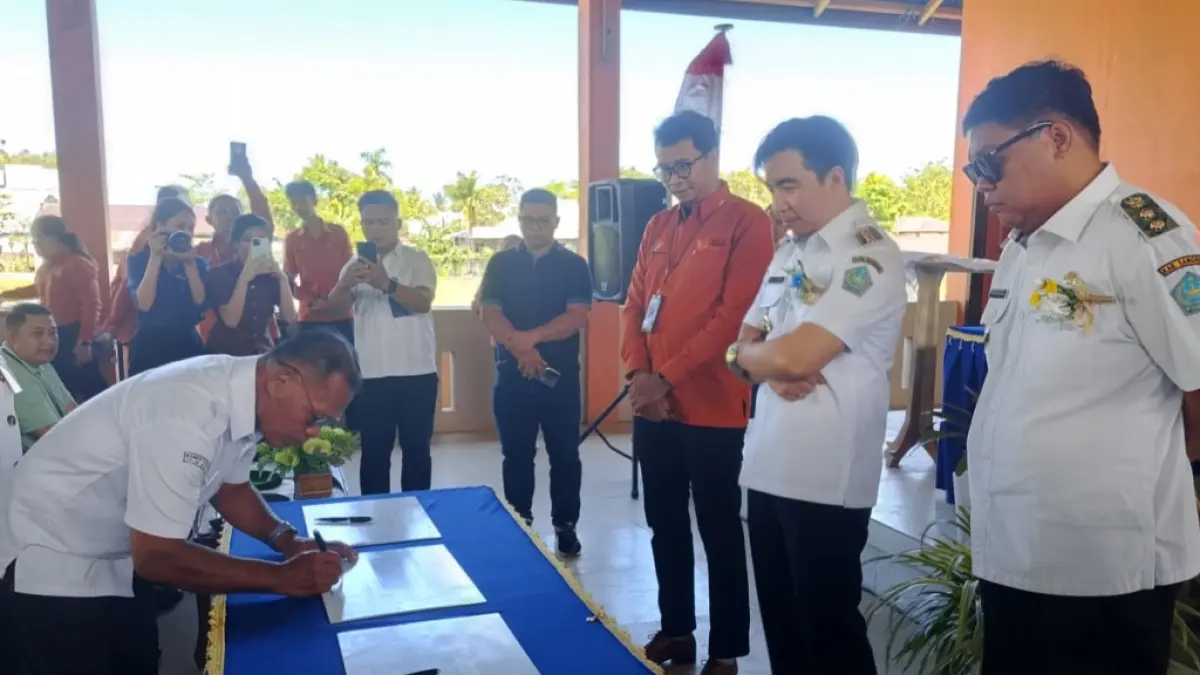 Foto: Pencanangan program Desa Cinta Statistik (Desa Cantik) yang dipusatkan di Kampung Pokol, Kecamatan Tamako, Rabu (6/5/26). Di sini diumumkan bahwa angka kemiskinan ekstrim di Sangihe menurun signifikan. (Dok. Istimewa)