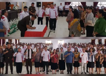 Foto bersama usai pelantikan Ketua dan Pengurus DPC Talaud Srikandi Jaga Desa.