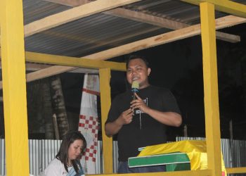 Reflindo Loho, SH saat memberikan sambuta pada pembukaan open turnamen bola voli justice prodisa caup 2026.