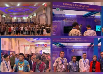 Bupati Kepulauan Talaud saat menghadiri North Sulawesi Investment Forum 2026.