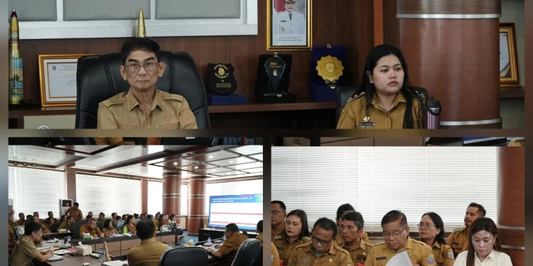 Bupati dan Wakil Bupati Kepulauan Talaud memimpin rapat untuk menindaklanjuti rekomendasi BPK.