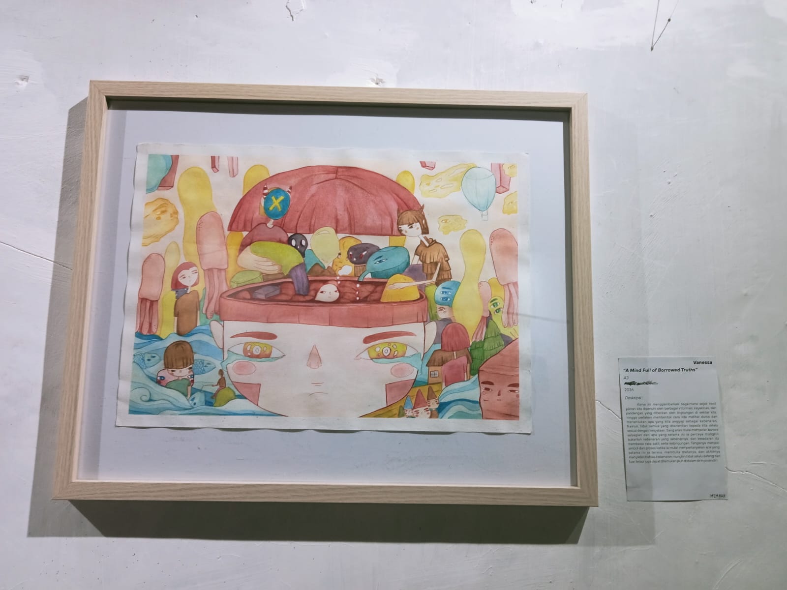 Karya Vanessa berjudul : A Mind Full of Borrowed Truths. (Foto : Meikel/ Barta