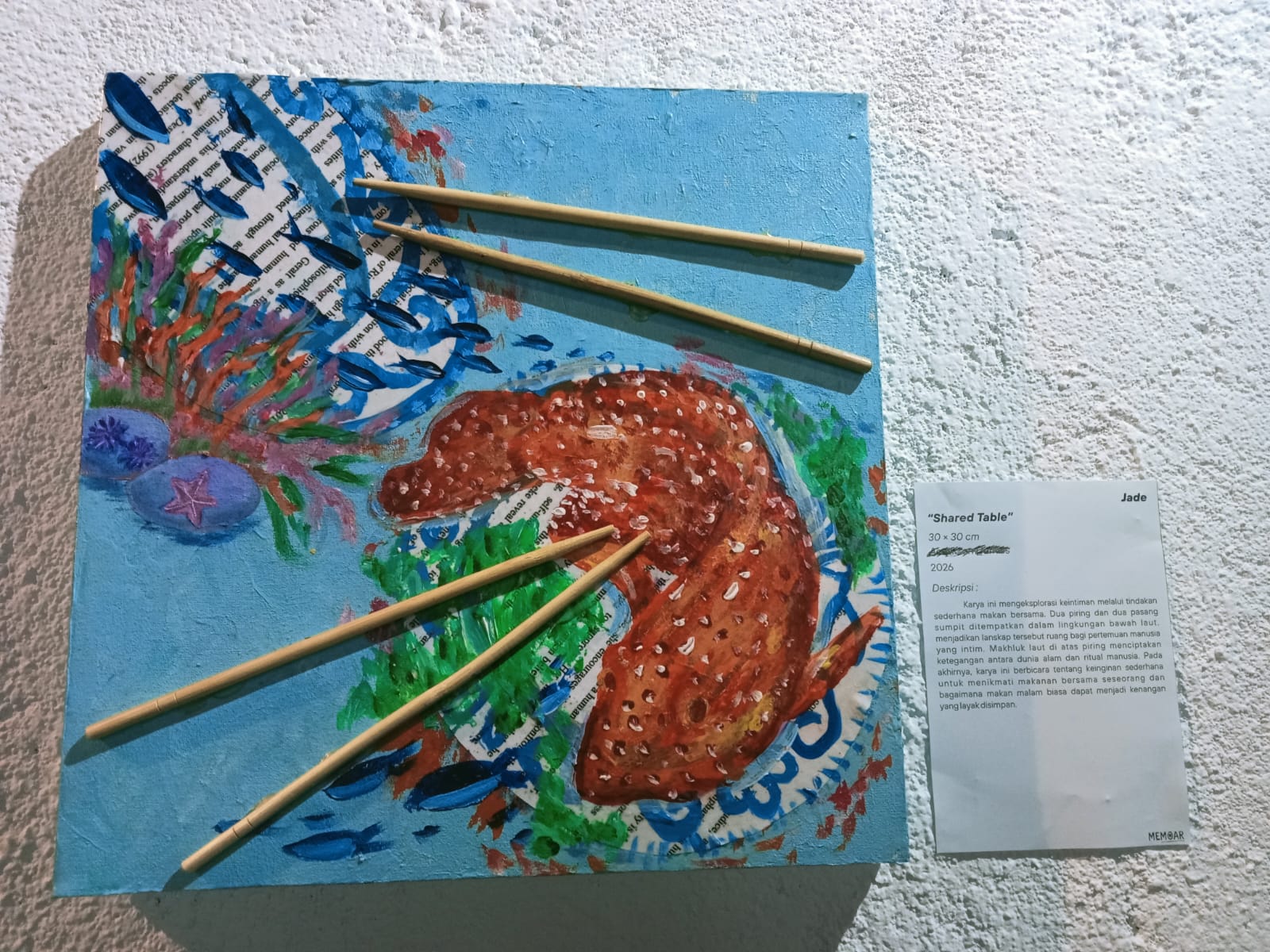 Karya berjudul “Shared Table”.(foto : Meikel/Barta)