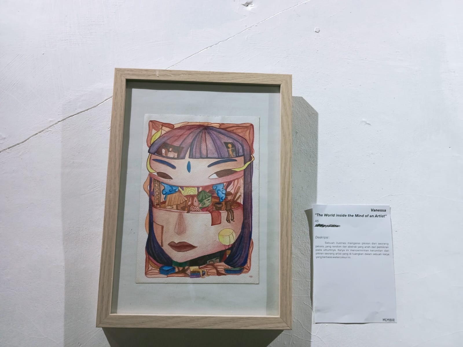 Karya Vanessa dengan judul The World Inside the Mind of an Artist. (Foto : Meikel/Barta)