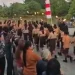 Potret pawai Taptu dalam rangka memperingati Hari Ulang Tahun (HUT) ke-81 Kemerdekaan Republik Indonesia.