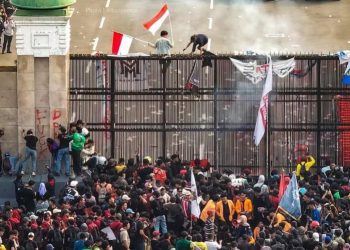 Suasana Demo 27 Agustus di Jakarta. (foto: akun Info Rangkasbitung)