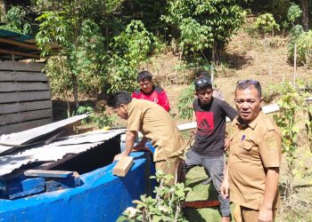 Upaya Satgas Penanggulangan Kemarau Sitaro Suplai Air Bersih hingga Kampung-kampung