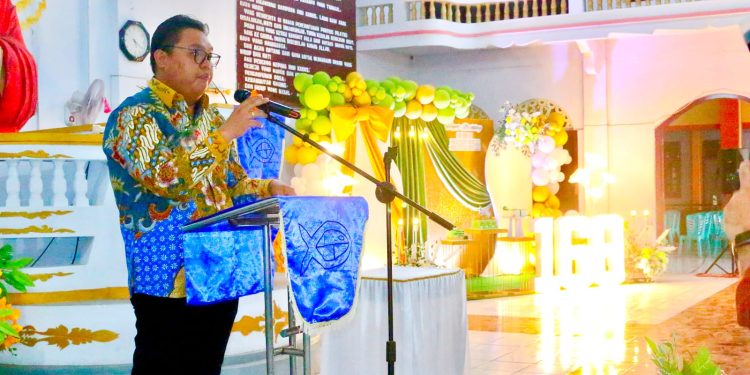 Foto: Ibadah syukur HUT ke-168 GMIST Sion Sawang Jauh bersama Pemerintah Kabupaten Sangihe. Dok. Istimewa)