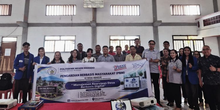 Polimdo Dorong Digitalisasi Kearsipan Desa Senduk, Aparatur Dilatih Kelola Arsip Lebih Tertib
