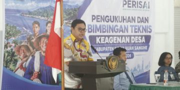 Wakil Bupati Sangihe Tendris Bulahari mengatakan kehadiran agen desa dapat membantu mendekatkan informasi dan pelayanan jaminan sosial kepada masyarakat, terutama pekerja yang berada di desa-desa. (Foto: Istimewa)