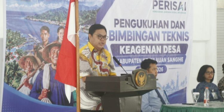 Wakil Bupati Sangihe Tendris Bulahari mengatakan kehadiran agen desa dapat membantu mendekatkan informasi dan pelayanan jaminan sosial kepada masyarakat, terutama pekerja yang berada di desa-desa. (Foto: Istimewa)