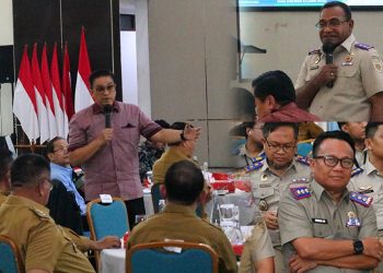 Foto: Kepala Kantor Pertanahan Sangihe Raynolds Alex Mukau menghadiri rapat koordinasi pengawasan Komisi II DPR RI di Manado. (Dok. Istimewa)