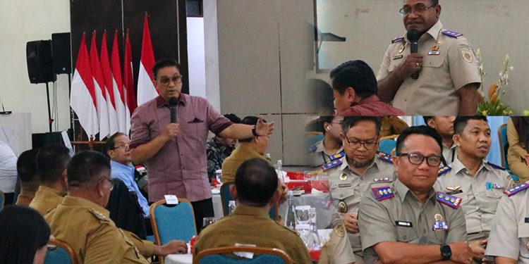 Foto: Kepala Kantor Pertanahan Sangihe Raynolds Alex Mukau menghadiri rapat koordinasi pengawasan Komisi II DPR RI di Manado. (Dok. Istimewa)