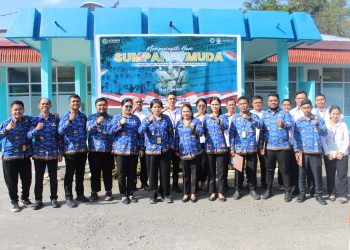 Foto: Pegawai Kantor Pertanahan Kabupaten Kepulauan Sangihe, usai upacara peringatan Hari Sumpah Pemuda ke-98, Rabu (28/10/2026). (Dok. Istimewa)
